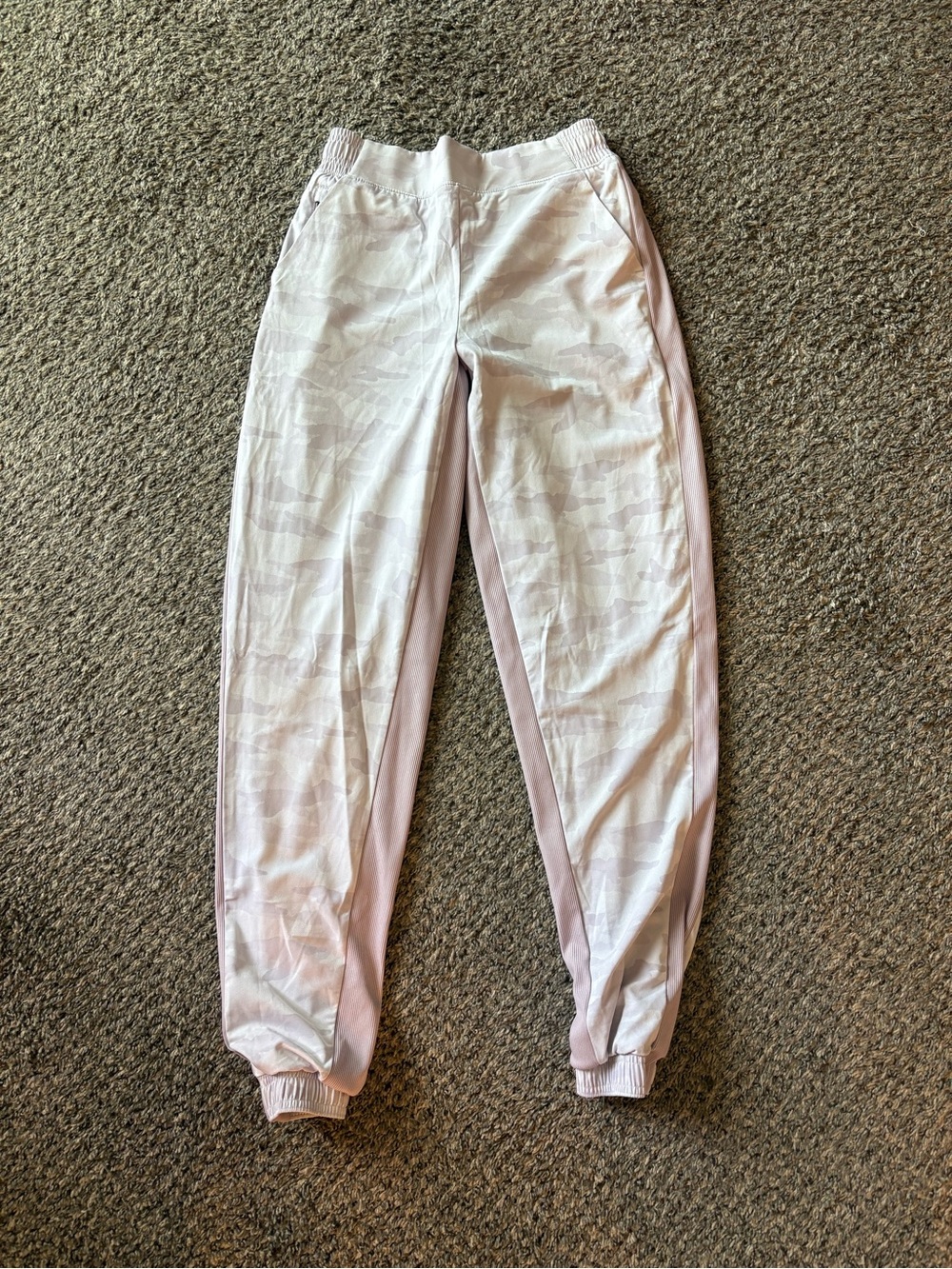 Athleta Light Pink Camouflage Track Joggers